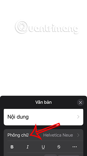 Thay đổi font chữ