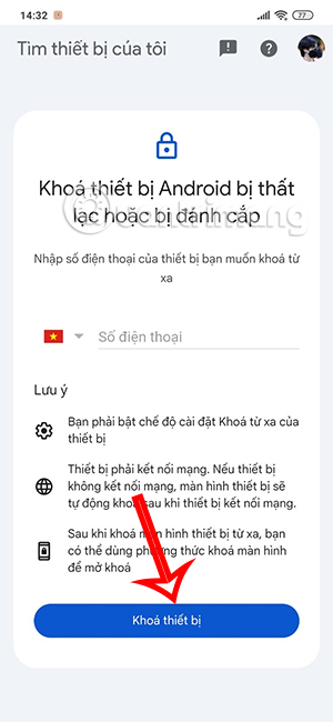 Số điện thoại khóa từ xa 