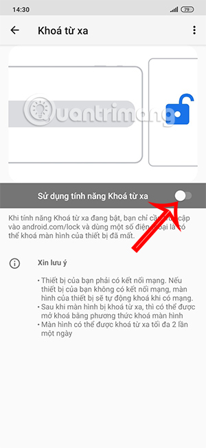 Bật khóa chống trộm từ xa Android