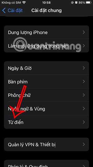 Từ điển iPhone
