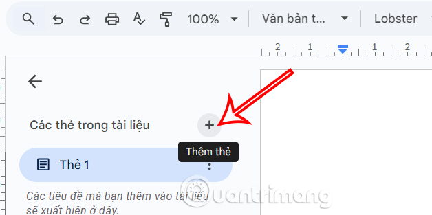 Tạo tab tài liệu Google Docs