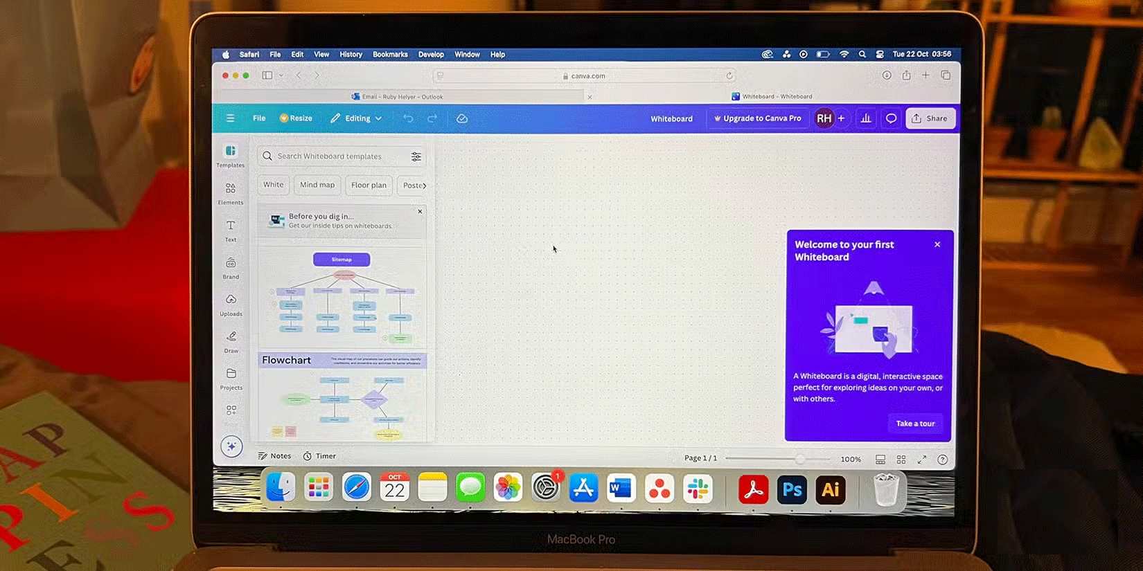 Tính năng whiteboard của Canva