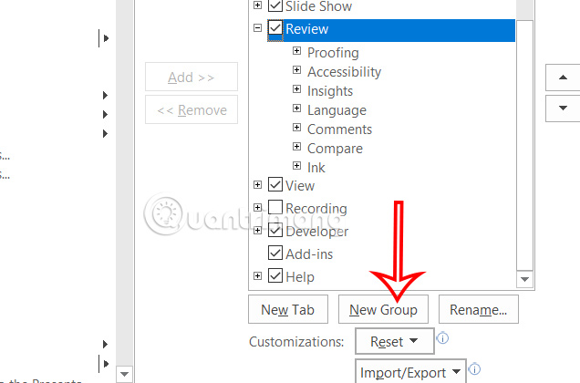 Tạo nhóm mới trong PowerPoint