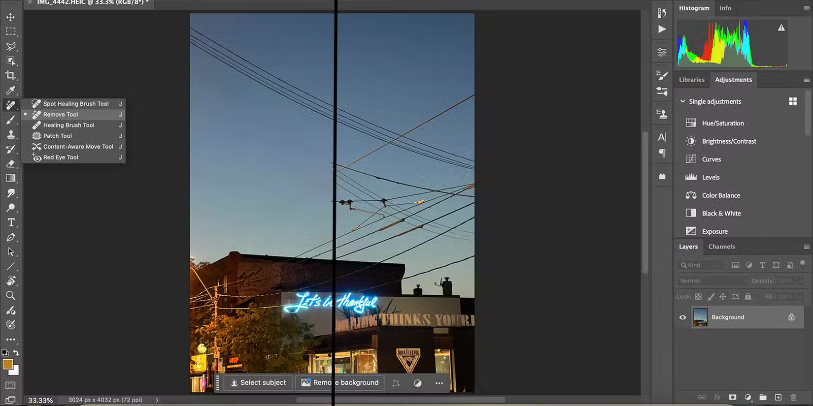 Công cụ xóa bỏ sự phân tâm của Adobe Photoshop