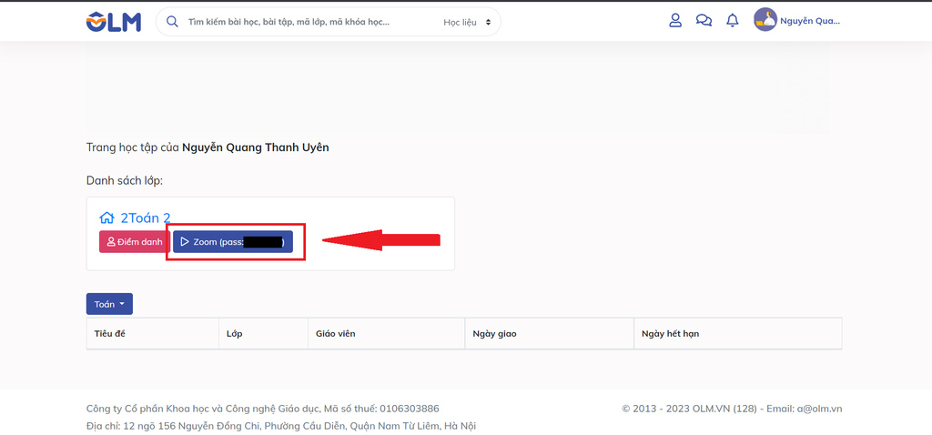 Xác nhận tài khoản học sinh