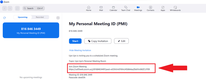 URL lớp học trên Zoom