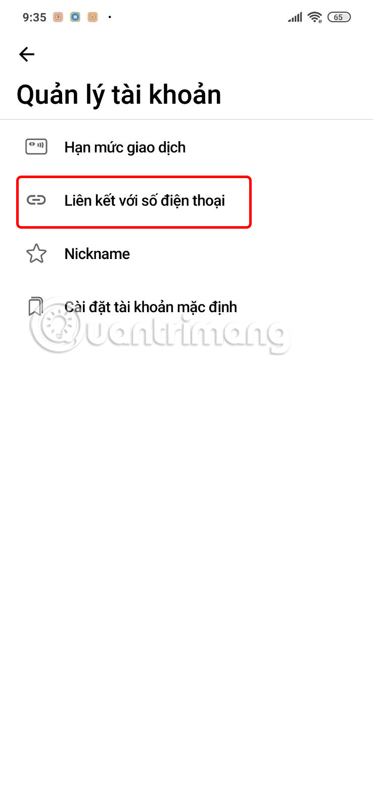 Liên kết tài khoản Techcombank với số điện thoại