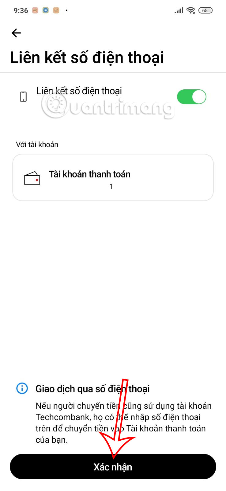 Xác nhận liên kết với số điện thoại