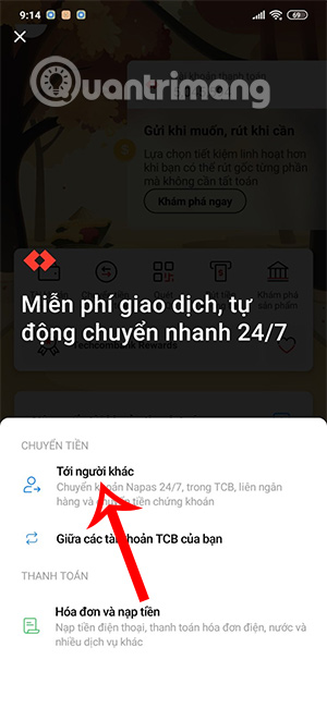 Chuyển tiền tới người khác