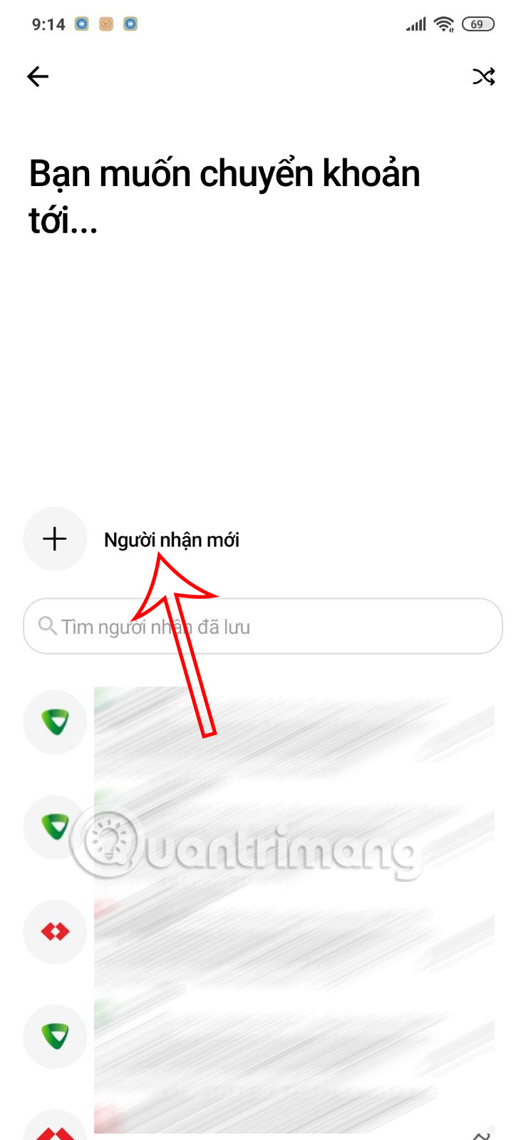 Người nhận mới
