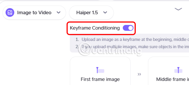 Chế độ video chuyển cảnh trên Haiper