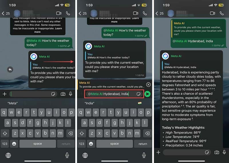 Trả lời Meta AI trong nhóm WhatsApp 