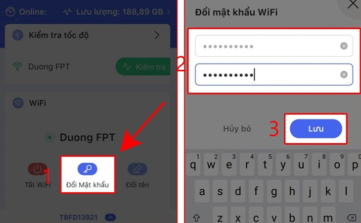 Đổi Mật khẩu WiFi FPT trên ứng dụng 