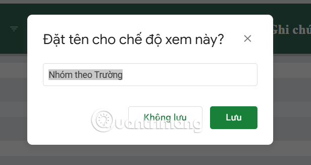 Lưu tên chế độ xem Google Sheets