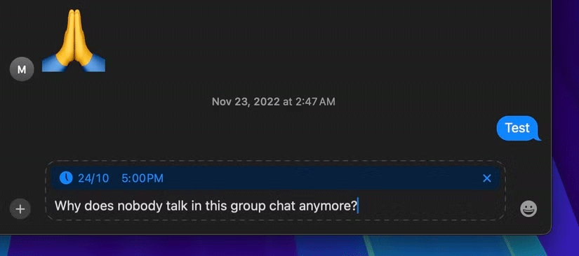 Tính năng Send Later trong ứng dụng Messages trên macOS Sequoia