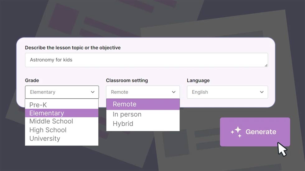 AI lesson plan generator