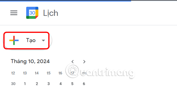 Tạo sự kiện Google Calendar