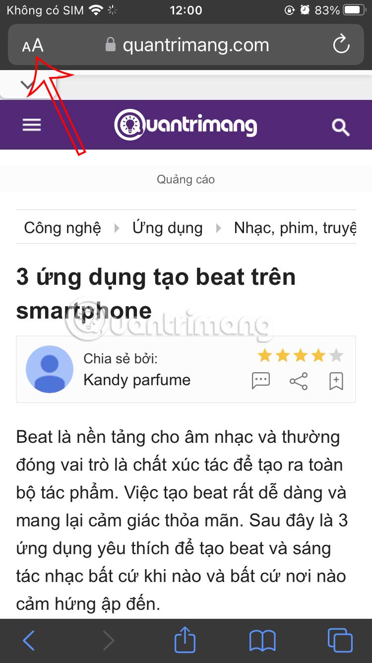 Tùy chỉnh trang web Safari