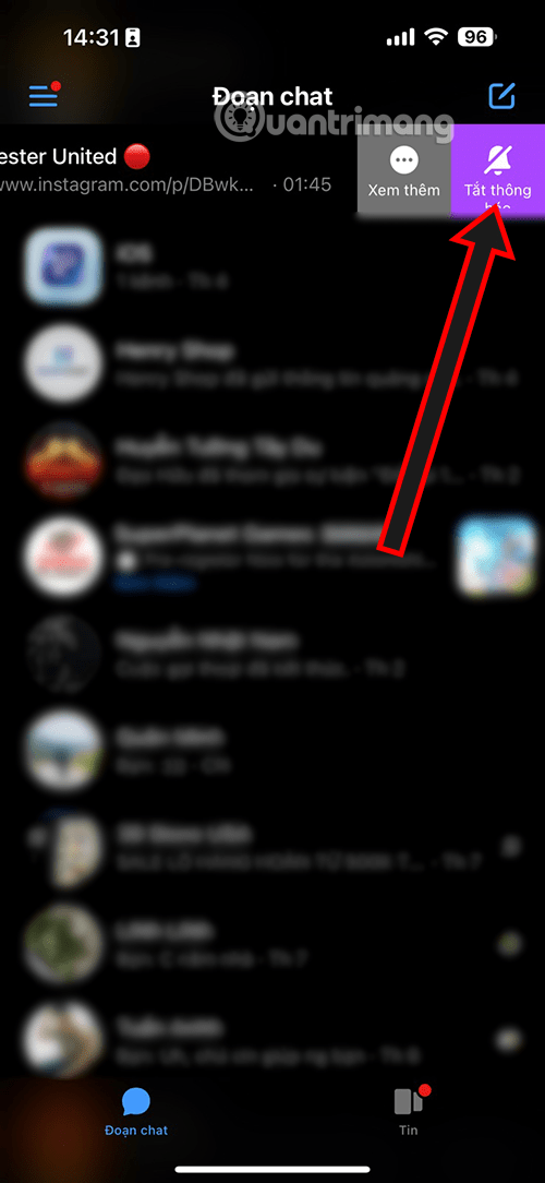 tắt thông báo messenger