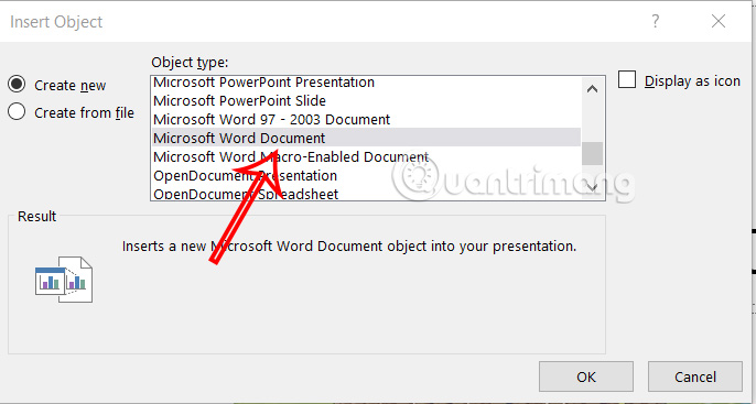 Chèn tài liệu Word vào slide PowerPoint