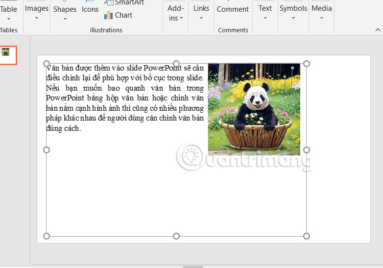 Văn bản bao quanh ảnh trong PowerPoint