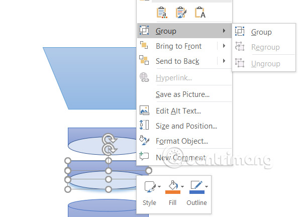 Nhóm hình khối trong PowerPoint