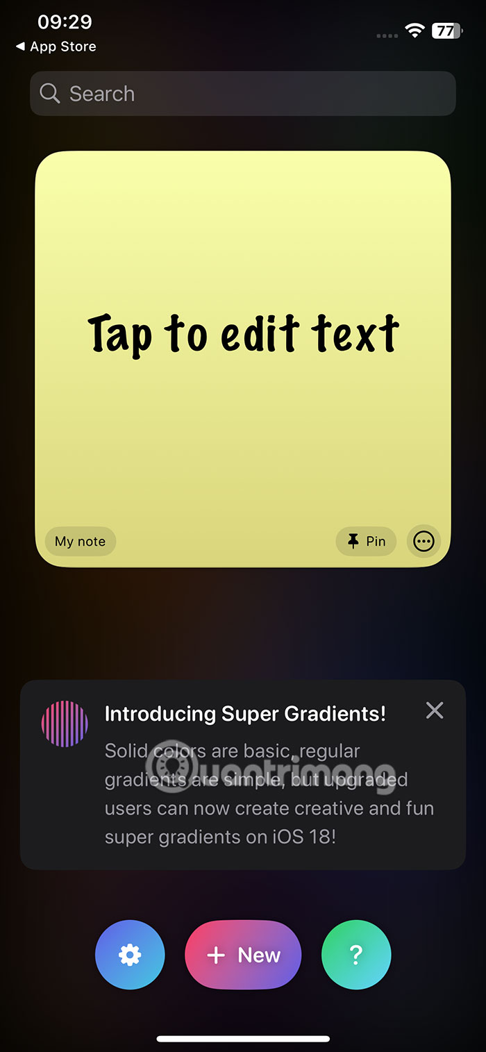 Giao diện Sticky Widgets