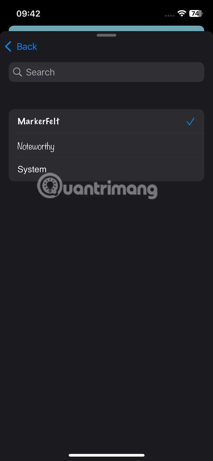 Chỉnh font chữ ghi chú