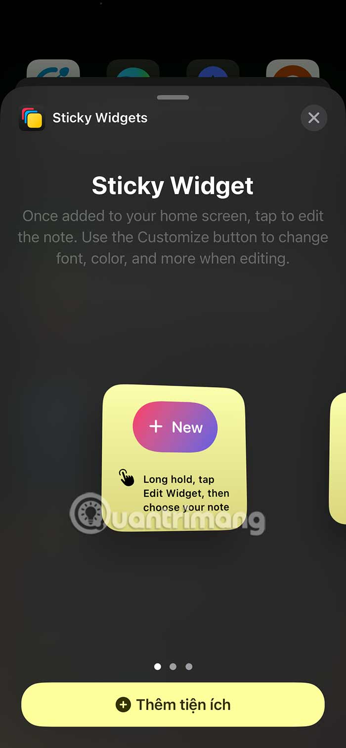 Kiểu tiện ích Sticky Widgets