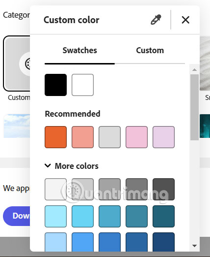 Chọn màu nền ảnh trên Adobe Express