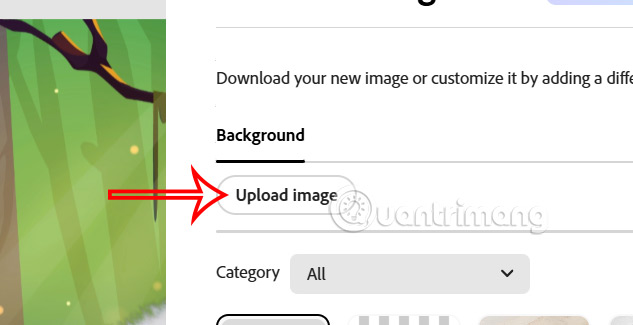 Tải ảnh nền lên Adobe Express