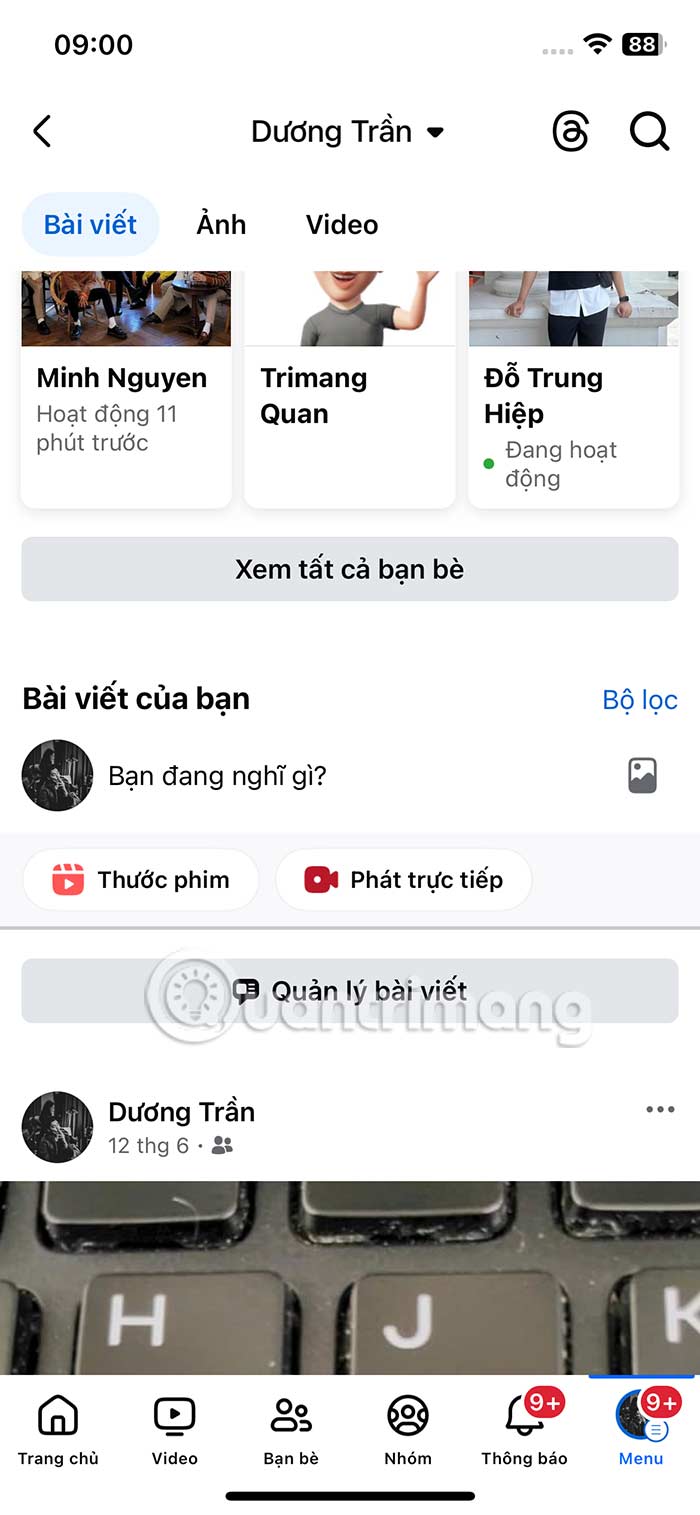 Giao diện Facebook