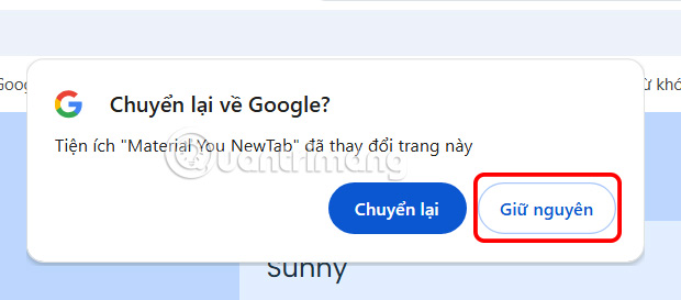 Cài tiện ích Material You NewTab Chrome 