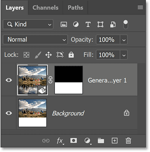 Layer Generative mới trong bảng Layers của Photoshop.