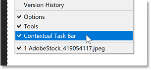 Contextual Task Bar mới của Photoshop.