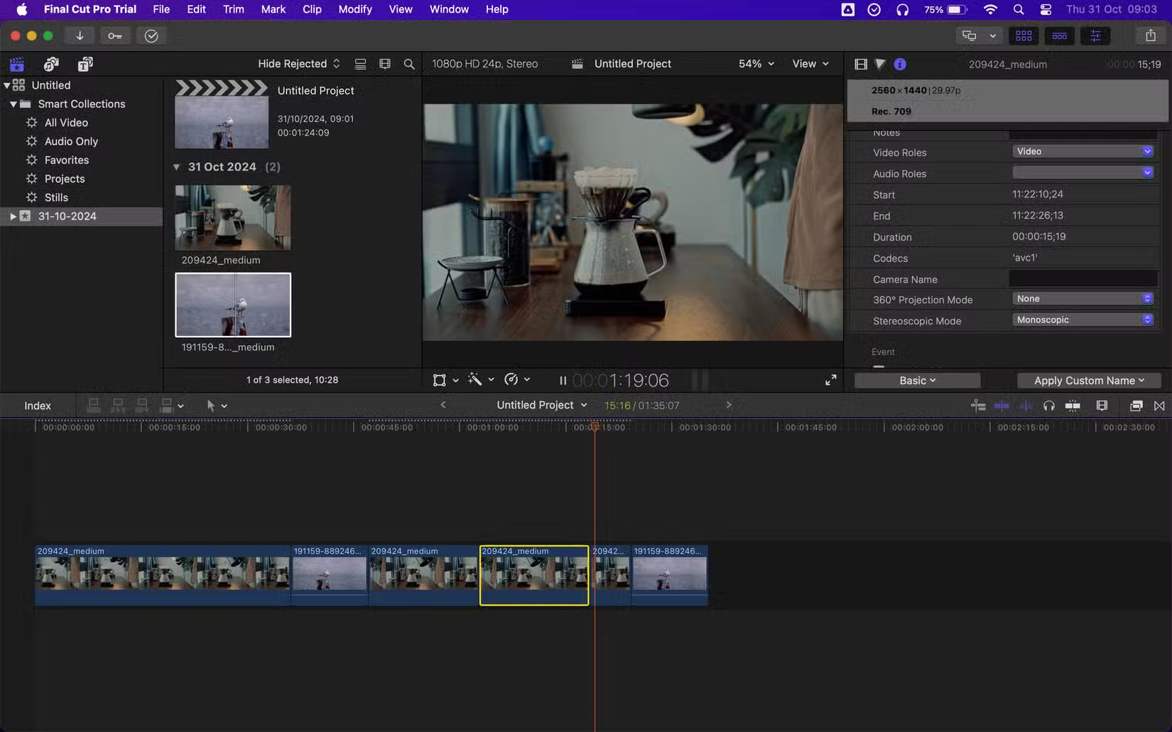 Chỉnh sửa video bằng Final Cut Pro trên máy Mac