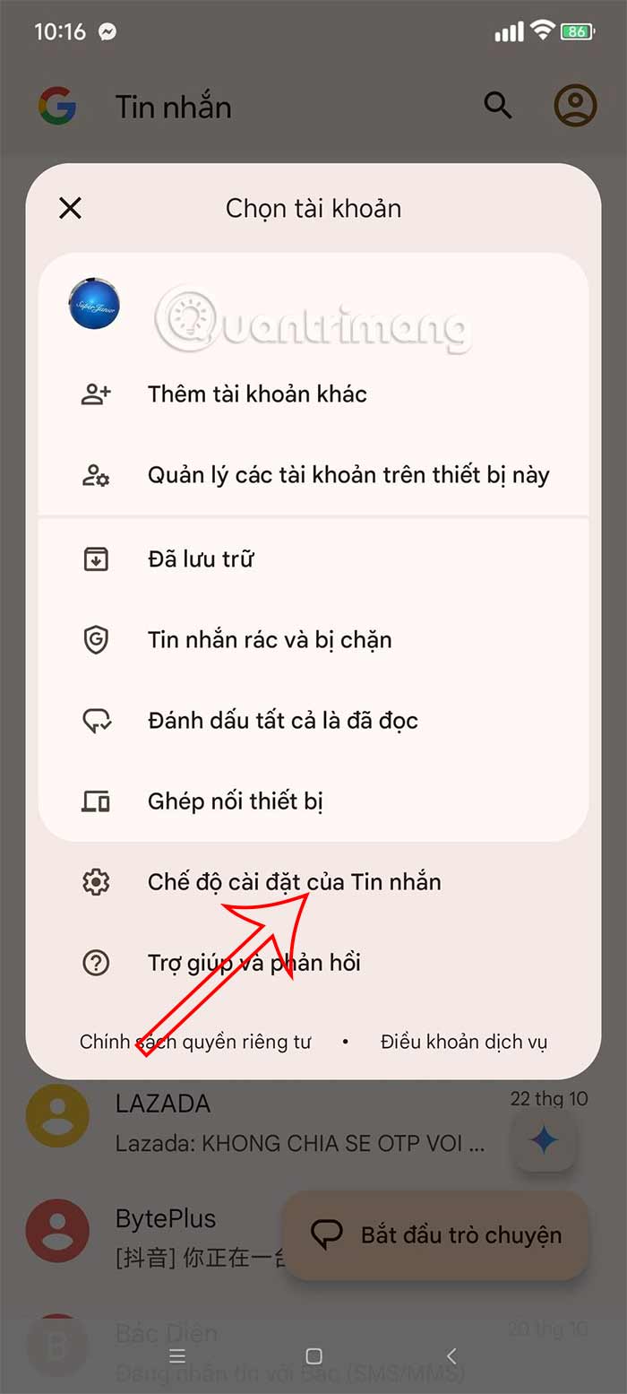Cài đặt Google Messages