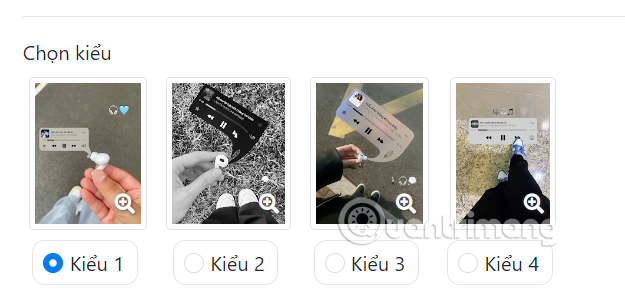 Chọn kiểu ghép ảnh trình phát nhạc online