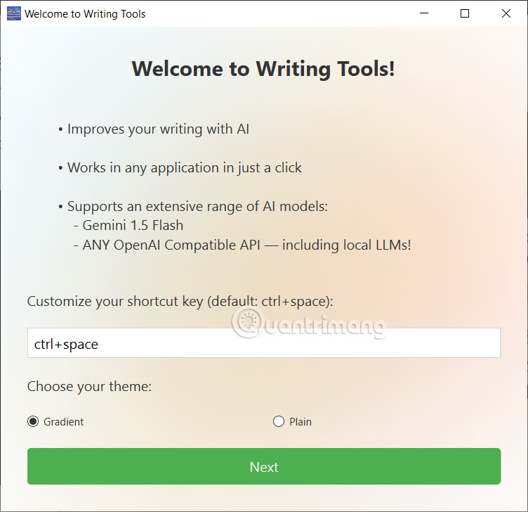Writing Tools cho máy tính