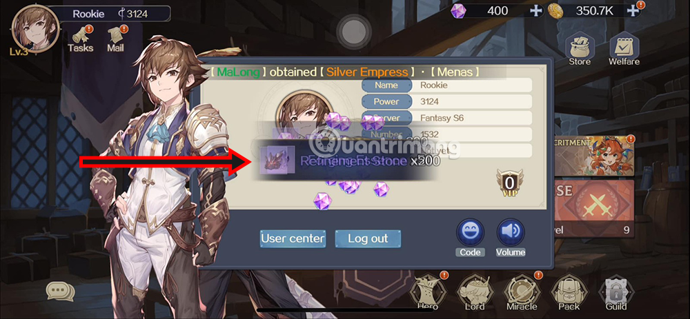 cách đổi code Fantasy of Light