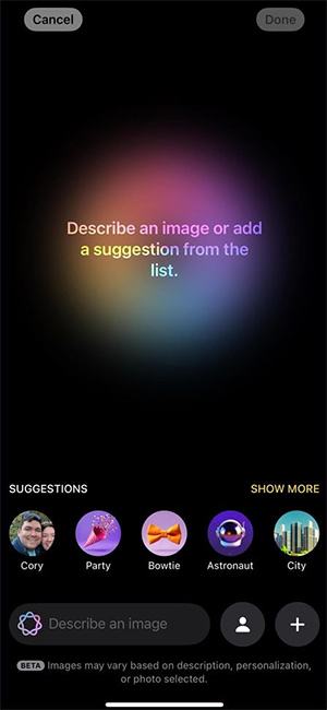 Chọn chủ đề trên Image Playground
