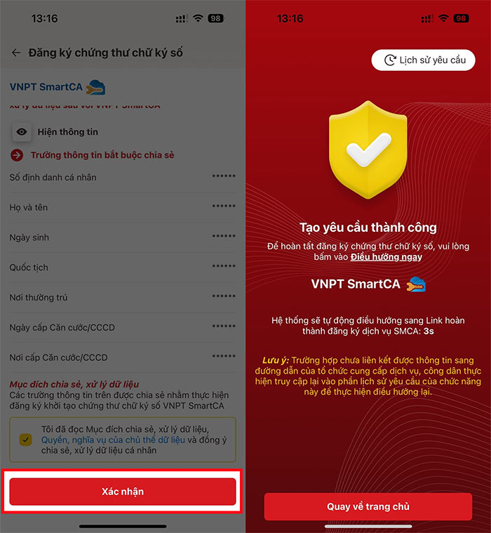 Chọn đăng ký VNPT SmartCA