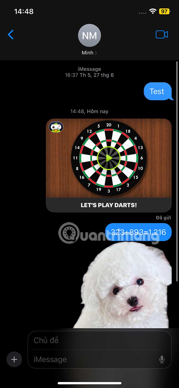 Gửi game trong iMessage