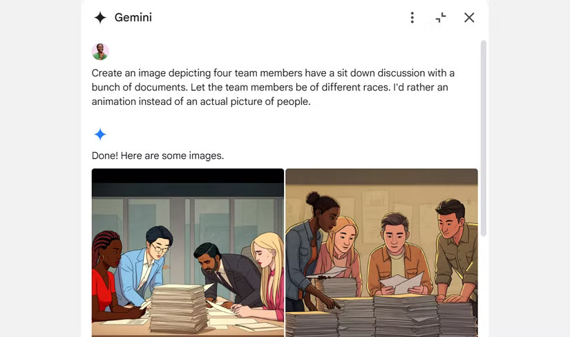 Prompt requires Gemini AI to create images in Google Slides