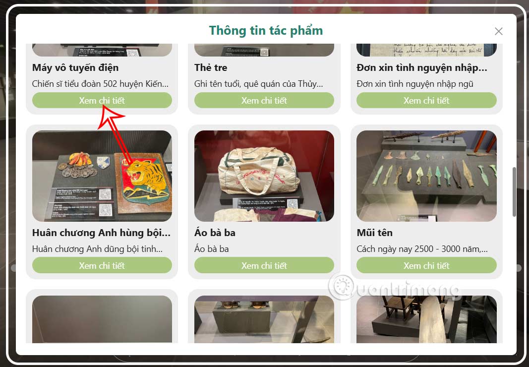Tác phẩm tại Bảo tàng Lịch sử Quân Sự 360 độ