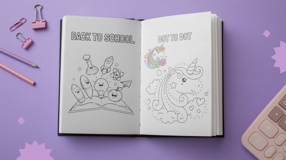 Tranh tô màu tựu trường trên Slidesgo