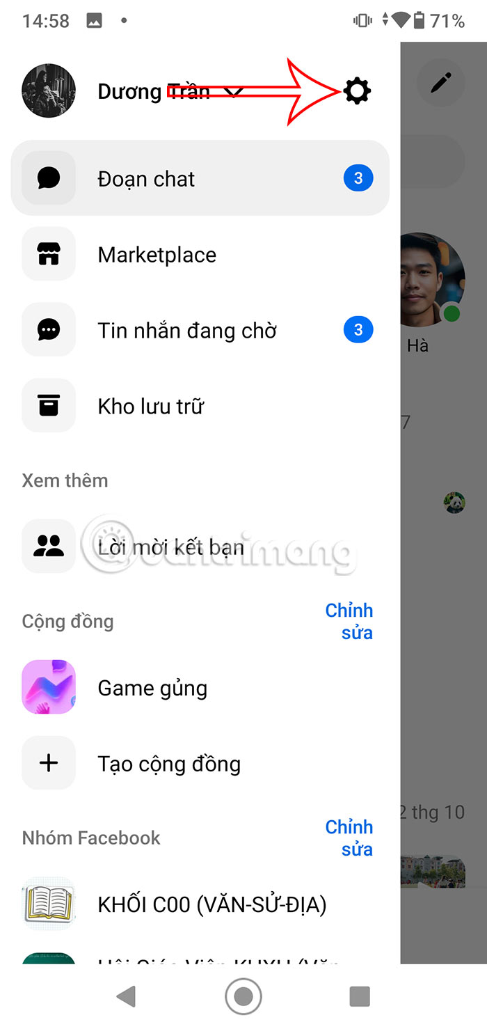 Cài đặt Messenger