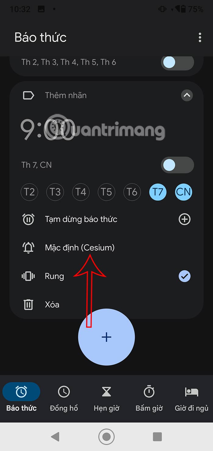 Chỉnh nhạc chuông báo thức Android