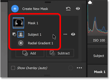 Mask Spotlight hiện là sự kết hợp của các công cụ masking Radial Gradient và Select Subject.