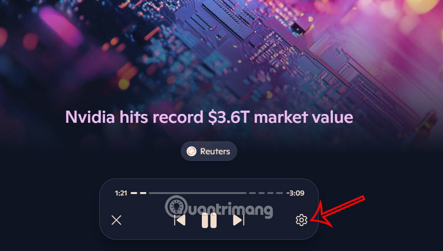 Chỉnh giọng đọc bản tin Copilot